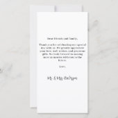 Carte De Remerciements Mariage minimaliste personnalisé photo simple (Dos)