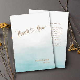 Carte De Remerciements Mariage minimaliste personnalisé simple et élégant