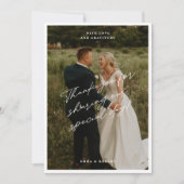 Carte de remerciements Mariage minimaliste simple  (Devant)