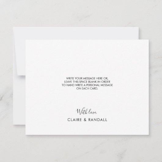 Carte De Remerciements Mariage minimaliste simple (Dos)