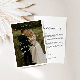 Carte de remerciements Mariage minimaliste simple 