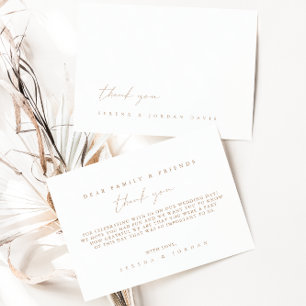 Carte de remerciements Mariage minimaliste simple