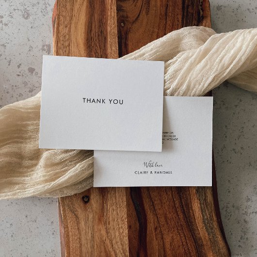 Carte De Remerciements Mariage minimaliste simple