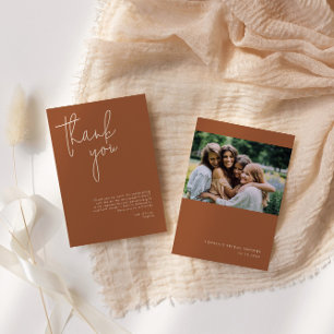 Carte De Remerciements Mariage Minimaliste Terracotta