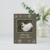 Carte de remerciements mariage, modèle photo (Debout devant)