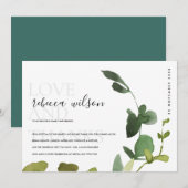 Carte De Remerciements Mariage Modern Floraison de Eucalyptus Vert (Devant / Derrière)