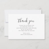 Carte De Remerciements Mariage Moderne (Devant)