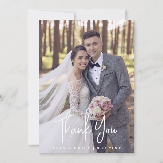 Carte de remerciements Mariage moderne (Devant)