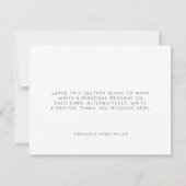 Carte de remerciements Mariage moderne (Dos)