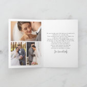 Carte de remerciements Mariage moderne (Intérieur)