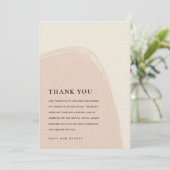 CARTE DE REMERCIEMENTS MARIAGE MODERNE ABSTRAIT DOUX SUBTILE BLUSH ROSE (Debout devant)