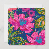 Carte De Remerciements Mariage moderne aquarelle florale rose chaud (Dos)