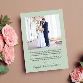 Carte De Remerciements Mariage moderne Arch Photo Sage