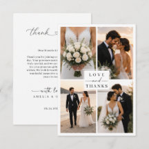 Mariage moderne avec collage de photos et remercie