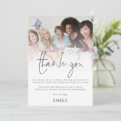 Carte De Remerciements Mariage Moderne avec Superposition de Photo (Debout devant)