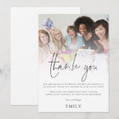 Carte De Remerciements Mariage Moderne avec Superposition de Photo (Devant / Derrière)