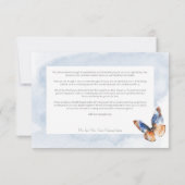 Carte De Remerciements Mariage moderne Blue & Rust Watercolor Butterflies (Dos)