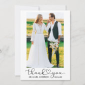 Carte De Remerciements Mariage Moderne Calligraphie Coeur Script Photo (Devant)