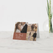 Carte De Remerciements Mariage moderne chic en terre cuite rouille 3 phot (Devant)