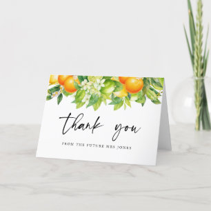 Carte De Remerciements Mariage Moderne Citron Orange d'Été Citrus