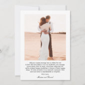 Carte De Remerciements Mariage moderne date simple en gras (Dos)