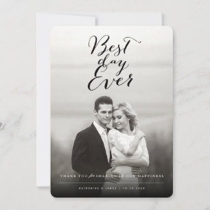 Carte De Remerciements Mariage moderne de la meilleure de jour photo