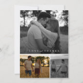 Carte De Remerciements Mariage Moderne et Élégant Collage de Photos (Devant)