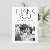 Carte De Remerciements Mariage Moderne et Épuré | Photo Élégante Minimali (Debout devant)