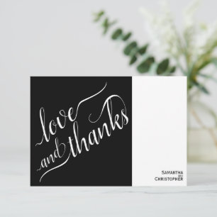 Carte De Remerciements Mariage Moderne Minimaliste 2 Volets Amour & Remer