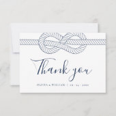 Carte De Remerciements Mariage moderne noeud de corde nautique (Devant)