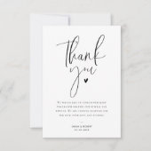 Carte De Remerciements mariage moderne noir et blanc (Devant)