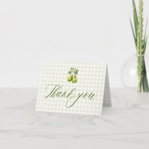 Carte De Remerciements Mariage Moderne Parfait avec Gingham Vert