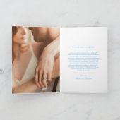 Carte De Remerciements Mariage moderne photo bleu chic (Intérieur)