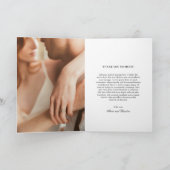 Carte De Remerciements Mariage moderne photo noir et blanc chic (Intérieur)