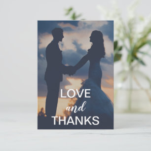 Carte De Remerciements Mariage Moderne Photo Simple