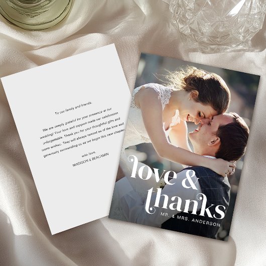 Carte De Remerciements Mariage moderne rétro