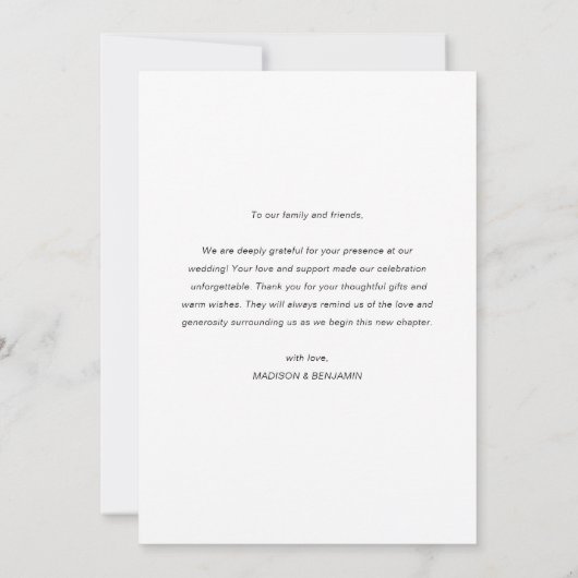 Carte De Remerciements Mariage moderne rétro (Dos)