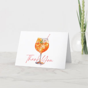 Carte De Remerciements Mariage moderne rose Aperol Spritz