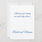 Carte De Remerciements Mariage moderne rose et bleu (Dos)