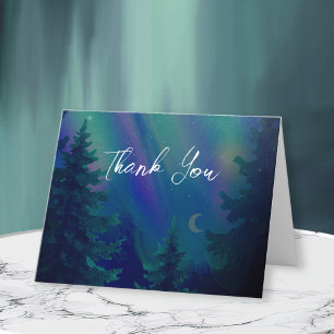 Carte De Remerciements Mariage Moment Magique de la Forêt des Lumières du