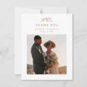 Carte de remerciements Mariage Monogram en terre c (Devant)