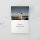 Carte De Remerciements mariage monogramme or classique romantique (Intérieur)