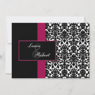 carte de remerciements mariage monogramme rose