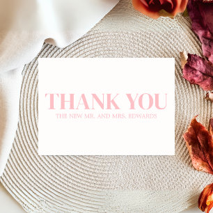 Carte De Remerciements Mariage monogramme rose poussiéreux