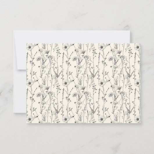 Carte De Remerciements Mariage motif fleur sauvage transparent (Dos)