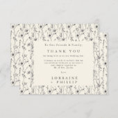 Carte De Remerciements Mariage motif fleur sauvage transparent (Devant / Derrière)