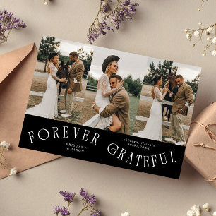 Carte De Remerciements Mariage Multi Photo Noir Forever Grateful