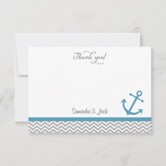 Carte de remerciements Mariage nautique (Devant)