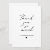 Carte de remerciements Mariage noir blanc classiqu (Devant / Derrière)