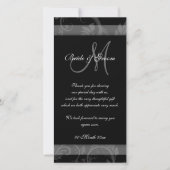 Carte De Remerciements Mariage noir blanc "merci" (Devant)